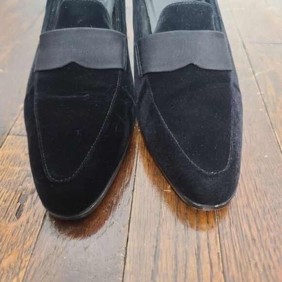 Black Vegan Suede Loafer Chunky Heel Mootsie Tootsies Collection 7 1/2 - Picture 10 of 10